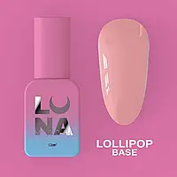 База камуфлююча ніжно-рожева LunaMoon Lollipop Base для покриття та вирівнювання нігтів,13 мл