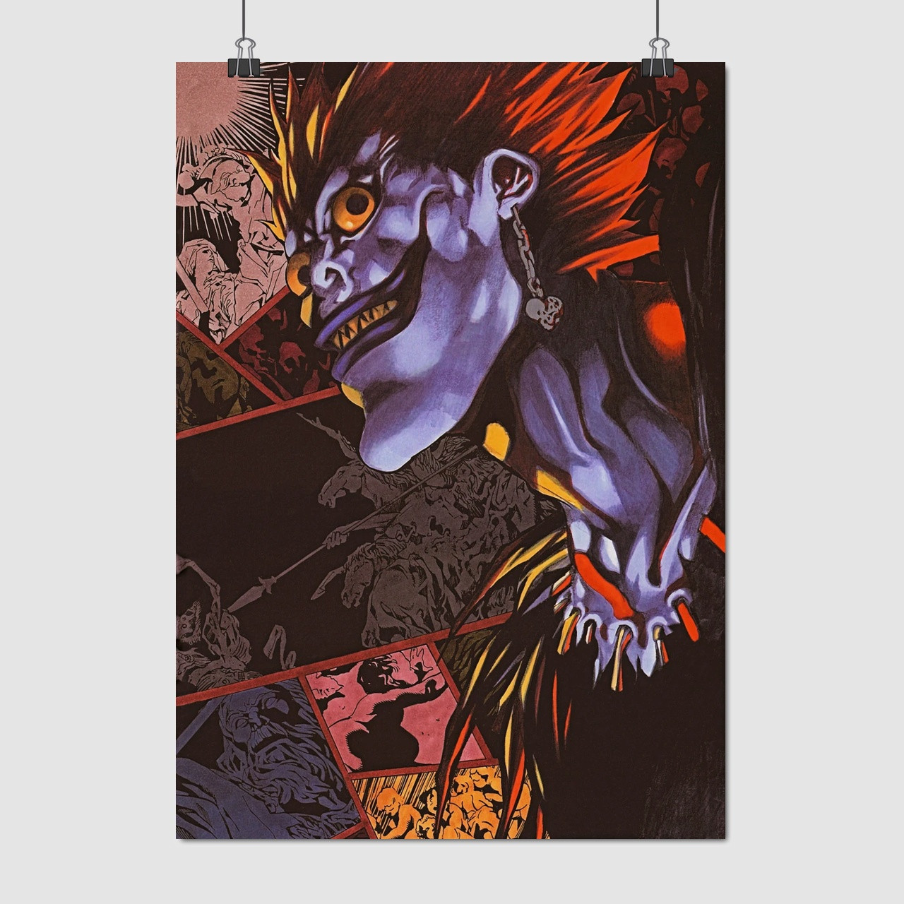 Плакат "Зошит Смерті, Бог Смерті Рюк на тлі місяця, Death Note", 60×43см