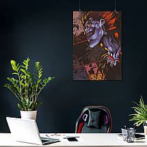 Плакат "Зошит Смерті, Бог Смерті Рюк на тлі місяця, Death Note", 60×43см, фото 4