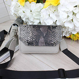 Стильна маленька жіноча сумочка з принтом рептилії