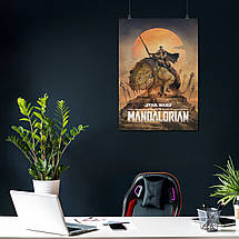 Плакат "Мандалорець Дін Джарін на блюрзі, Mandalorian, Star Wars", 60×43см, фото 4