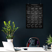 Плакат "Формула-1, світові траси, F1, Formula One", 60×42см, фото 3
