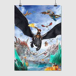 Плакат "Як приборкати дракона, How to Train Your Dragon", 60×43см