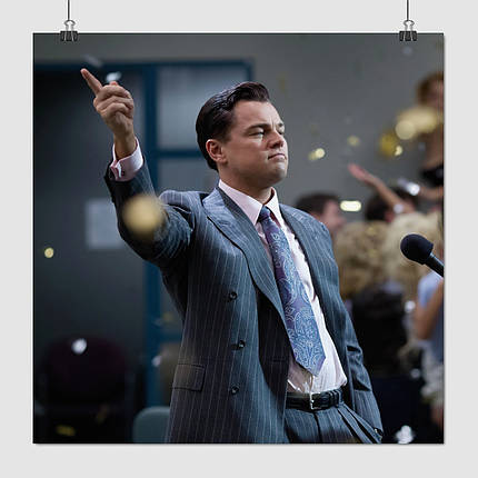 Плакат "Вовк з Уолл-стріт, Леонардо Ді Капріо, The Wolf of Wall Street (2013)", 60×60см, фото 1