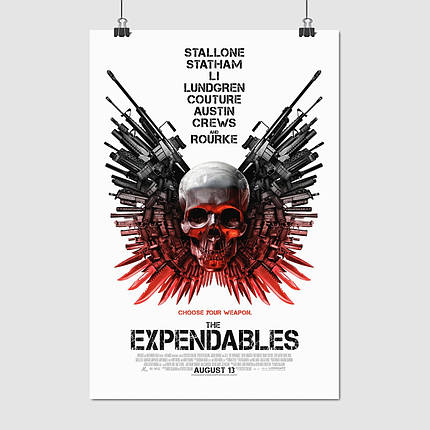 Плакат "Нестримні, Сильвестр Сталлоне, The Expendables (2010)", 60×40см, фото 1