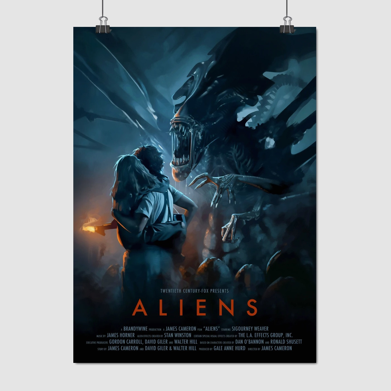Плакат "Чужинці, Ріплі та Ньют, Aliens (1986)", 60×43см