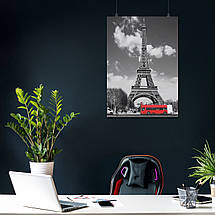 Плакат "Ейфелева Вежа та червоний автобус, Париж, Paris, France", 60×40см, фото 4