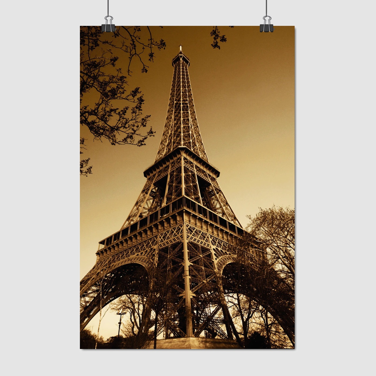 Плакат "Ейфелева Вежа на заході сонця, Париж, Paris, France", 60×40см