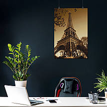 Плакат "Ейфелева Вежа на заході сонця, Париж, Paris, France", 60×40см, фото 3