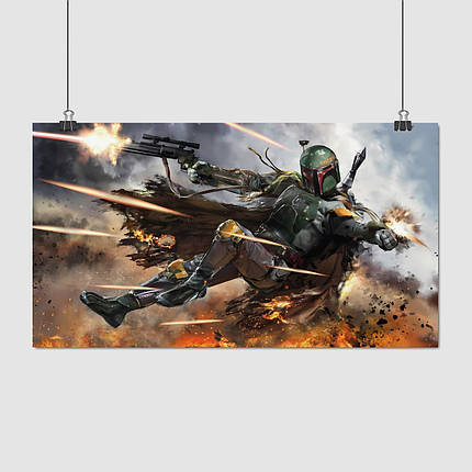 Плакат "Джанго Фетт у стрибку, Jango Fett", 60×34см, фото 1