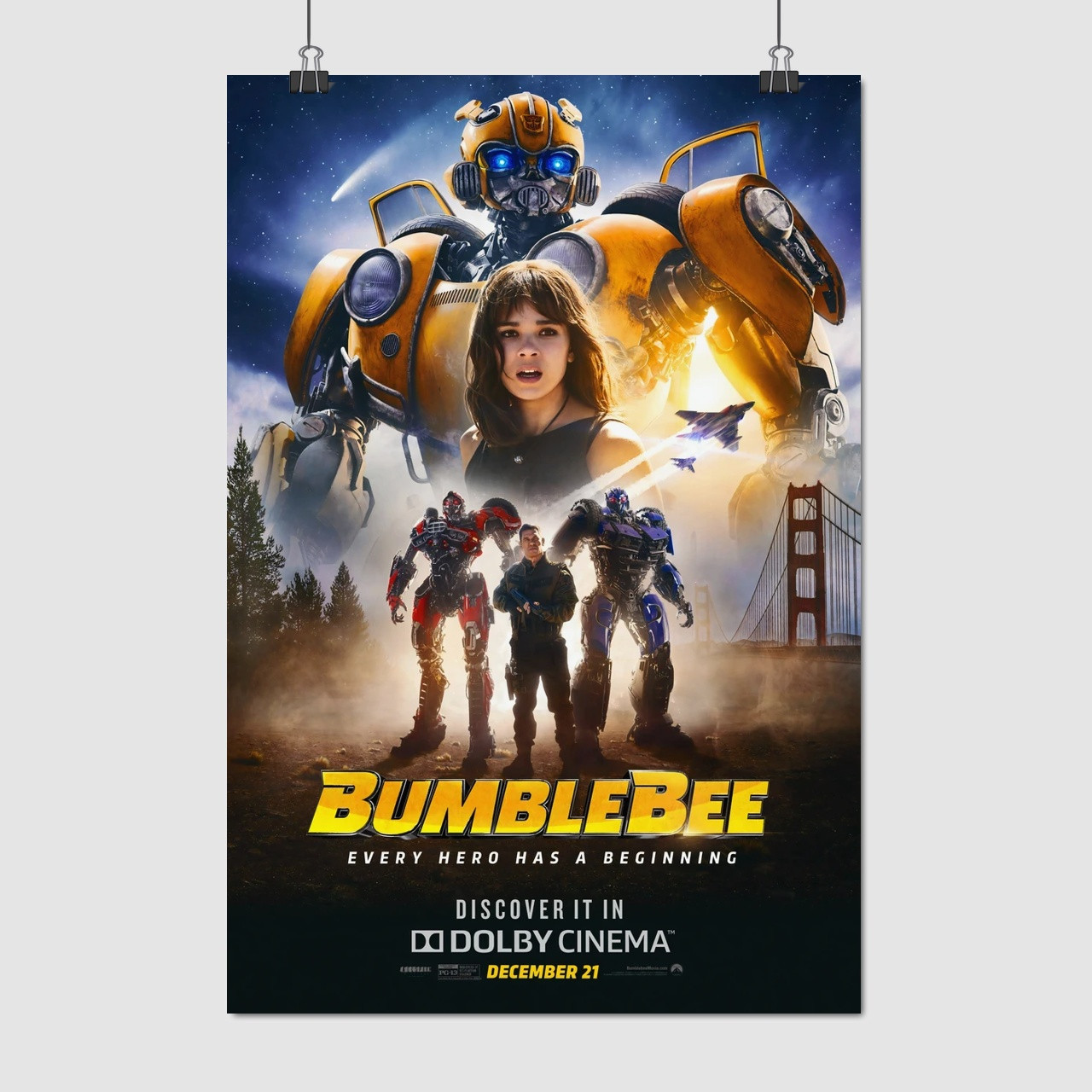 Плакат "Трансформери, Бамблбі, Transformers, BumbleBee (2018)", 60×41см