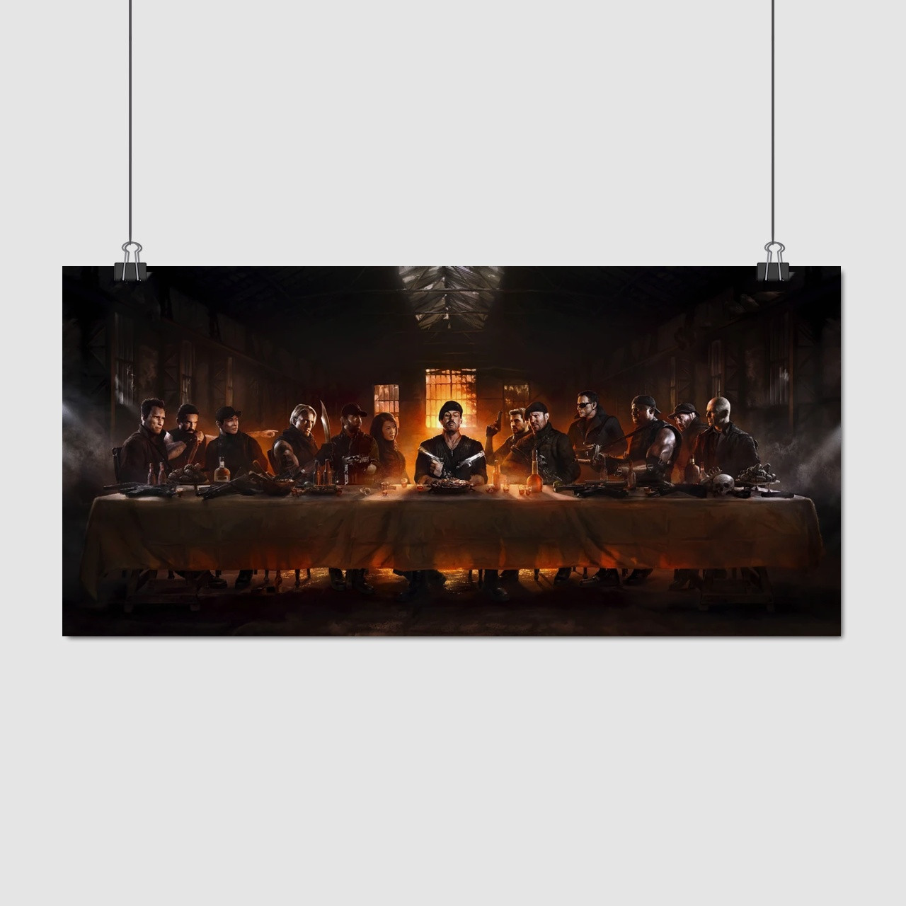 Плакат "Нестримні, Таємна вечеря, The Expendables", 28×60см