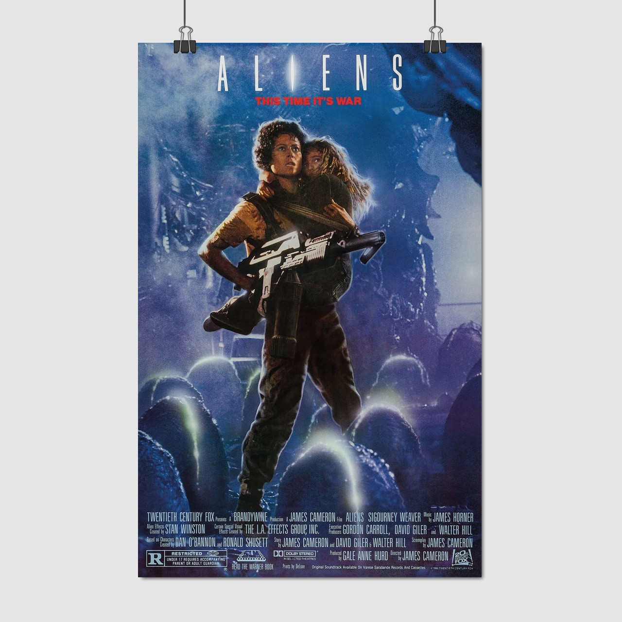 Плакат "Чужинці, Ріплі та Ньют, Aliens (1986)", 60×38см