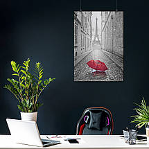 Плакат "Ейфелева Вежа та червона парасолька, Париж, Paris, France", 60×43см, фото 3