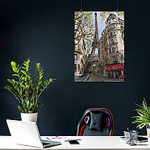 Плакат "Ейфелева Башта та паризька вулиця, Париж, Paris, France", 60×43см, фото 3
