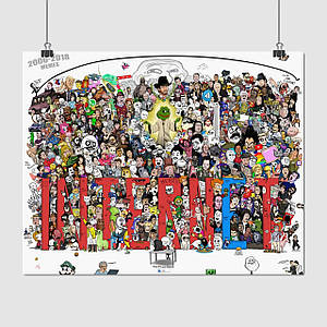 Плакат "Меми Інтернету 2006-2018, гумор, Internet Memes", 48×60см