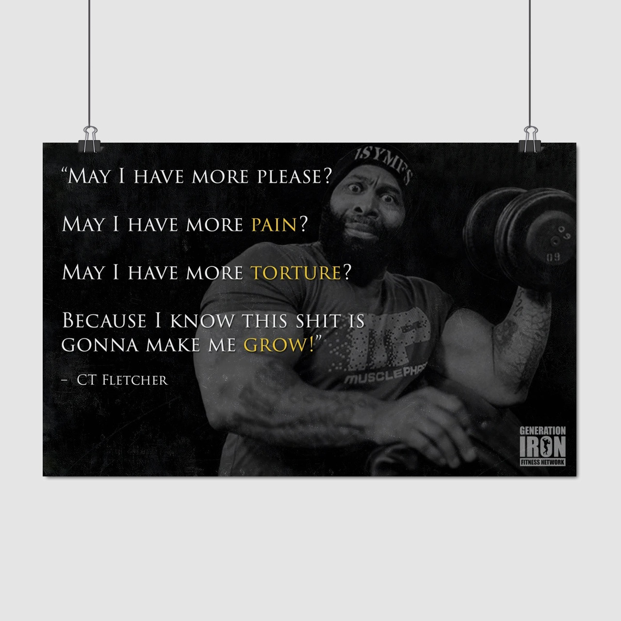 Плакат "Сі Ті Флетчер, бодібілдер, May I have more? C.T. Fletcher", 38×60см