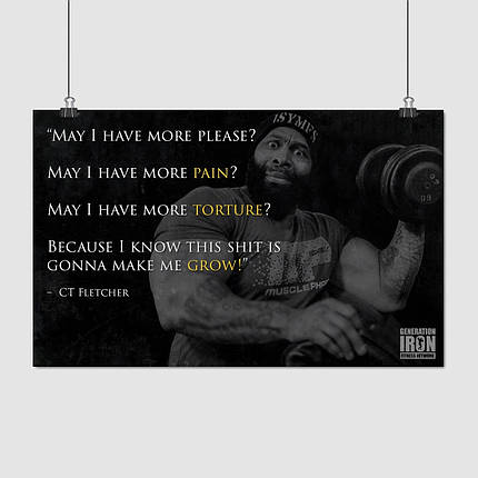 Плакат "Сі Ті Флетчер, бодібілдер, May I have more? C.T. Fletcher", 38×60см, фото 1
