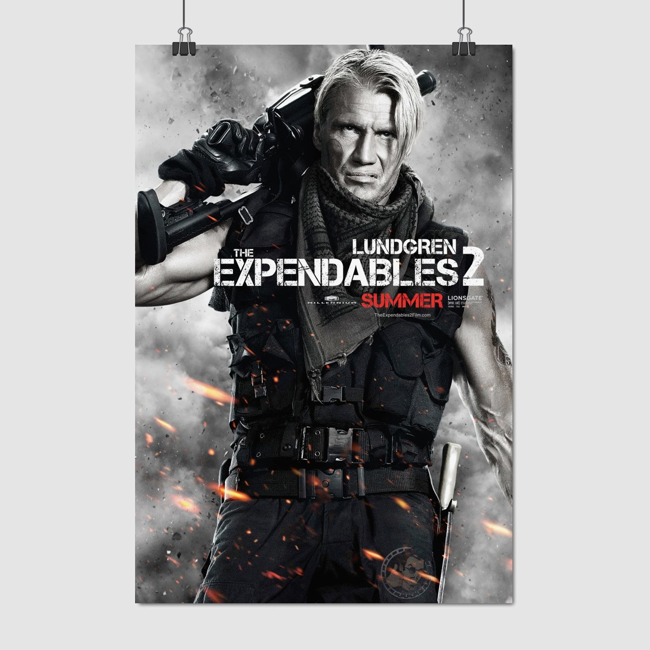 Плакат "Нестримні 2, Дольф Лундгрен, The Expendables 2 (2012)", 60×41см