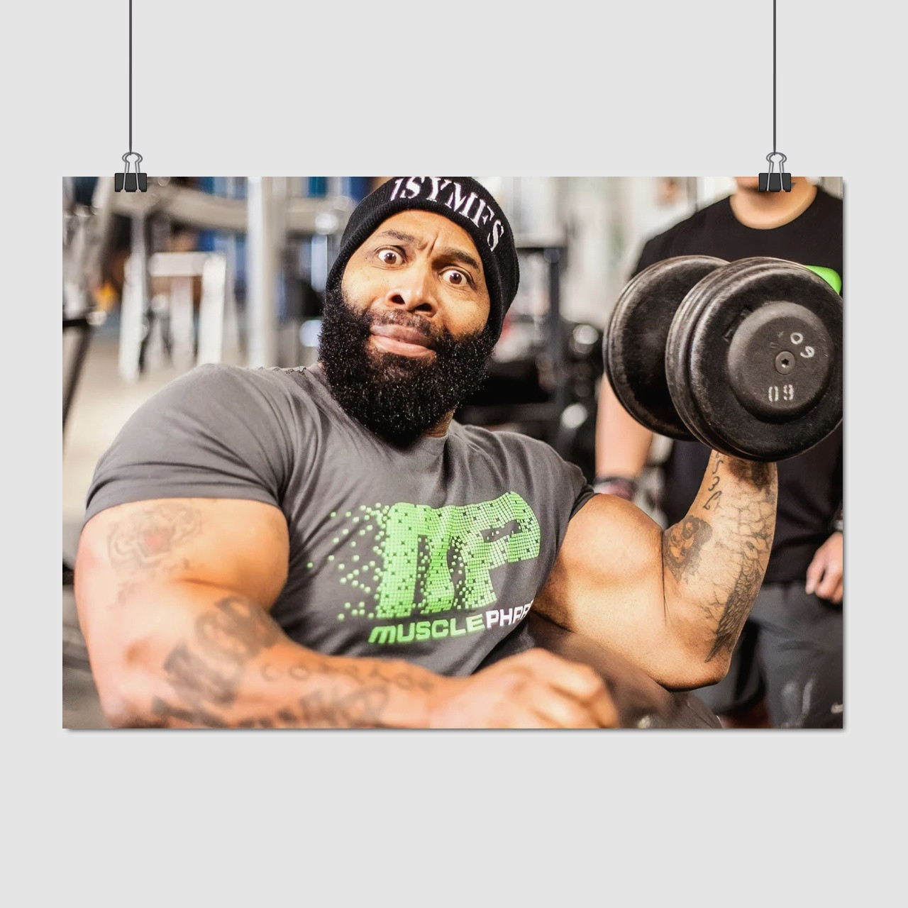 Плакат "Бодібілдер СіТі Флетчер з гантелей, C.T. Fletcher", 43×60см