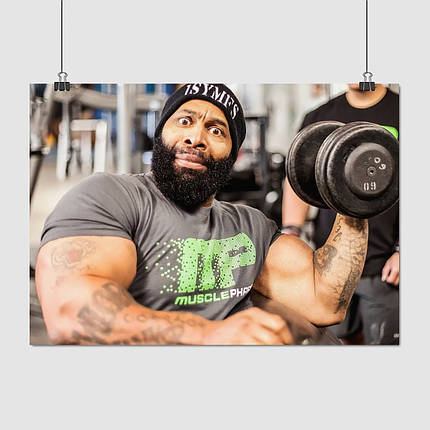 Плакат "Бодібілдер СіТі Флетчер з гантелей, C.T. Fletcher", 43×60см, фото 1