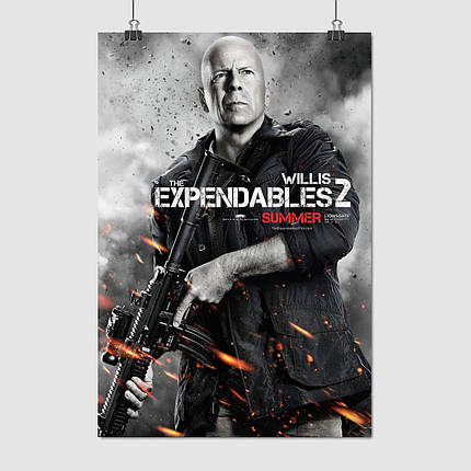 Плакат "Нестримні 2, Брюс Вілліс, The Expendables 2 (2012)", 60×41см, фото 1