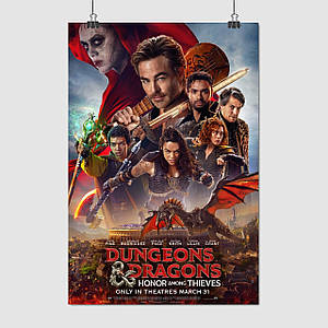 Плакат "Підземелля і дракони, Dungeons & Dragons: Honor Among Thieves (2023)", 60×41см