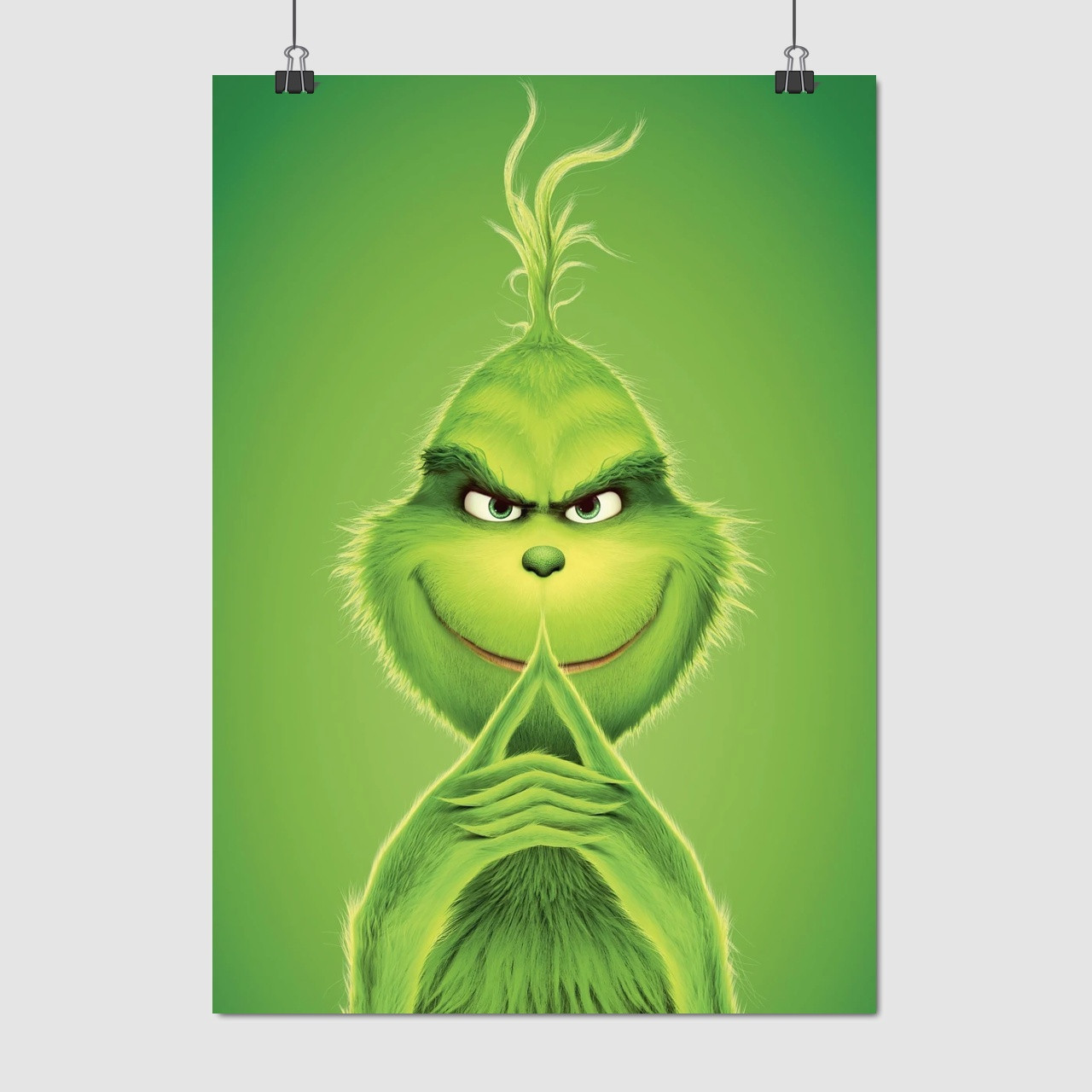 Плакат "Грінч з хитрою посмішкою, Grinch (2018)", 60×43см
