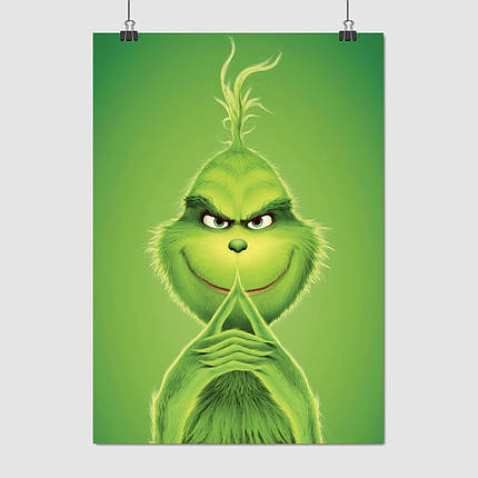 Плакат "Грінч з хитрою посмішкою, Grinch (2018)", 60×43см, фото 1