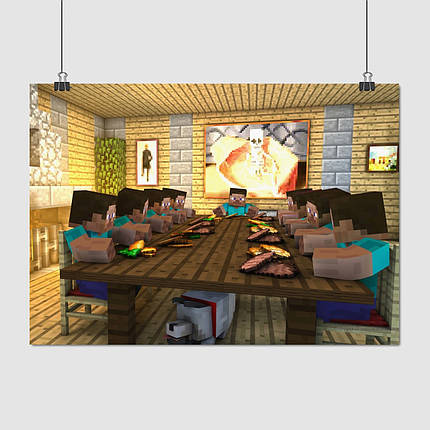 Плакат "Майнкрафт, лицарі квадратного столу, Minecraft", 43×60см, фото 1