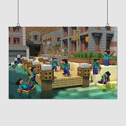 Плакат "Майнкрафт, відпустка, Minecraft", 40×60см, фото 1