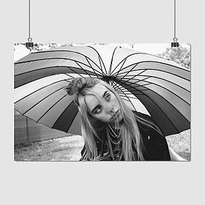 Плакат "Біллі Айліш під парасолькою, Billie Eilish", 40×60см