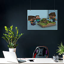 Плакат "Майнкрафт, крафт втрьох, Minecraft", 43×60см, фото 4