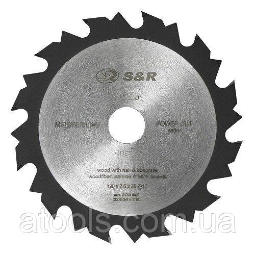 Диск пильний по дереву S&R 190x30x12z (241012190)