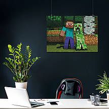 Плакат "Майнкрафт, Стів та кріпер в обіймах, Minecraft", 43×60см, фото 4