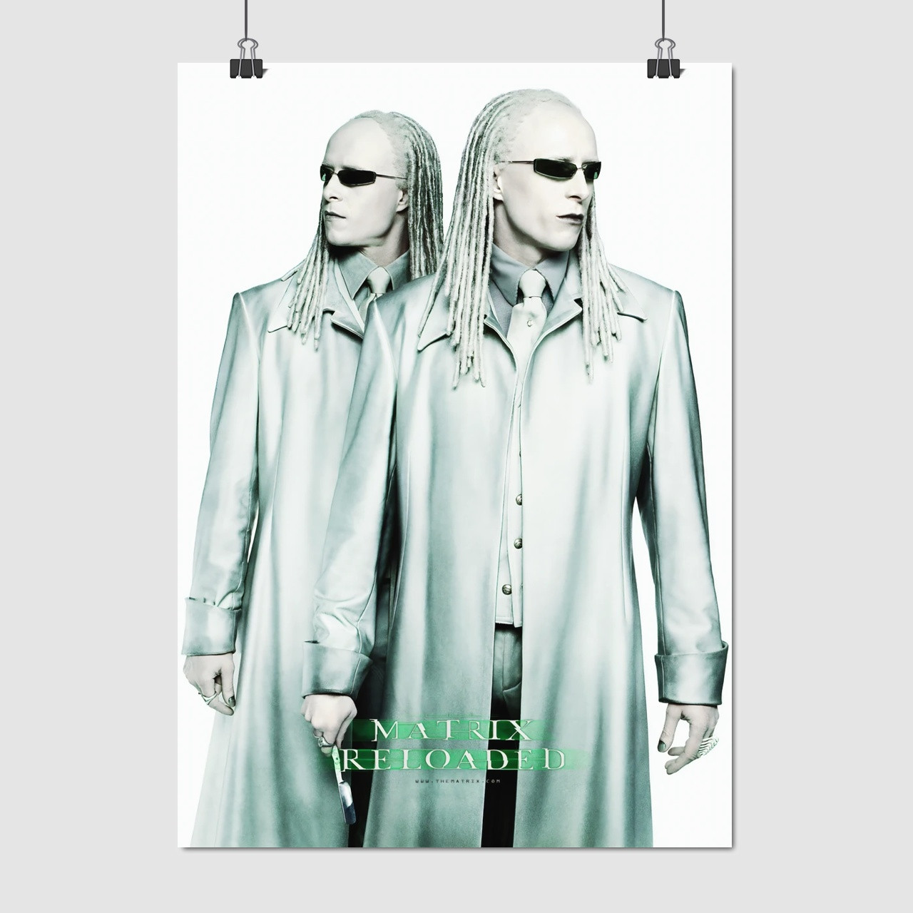 Плакат "Матриця, Близнецы, слуги Меровінга, Matrix 2 (2003), Twins", 60×43см