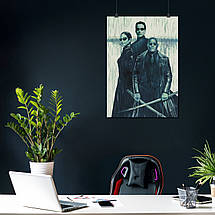 Плакат "Матриця, Нео, Трініті, Морфеус з клинками, Matrix", 60×43см, фото 4
