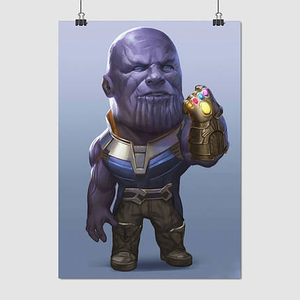 Плакат "Танос, Рукавичка Нескінченності, карикатура, Thanos", 60×43см, фото 1