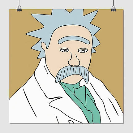 Плакат "Тарас Шевченко у ролі Ріка Санчеса", 60×60см, фото 1