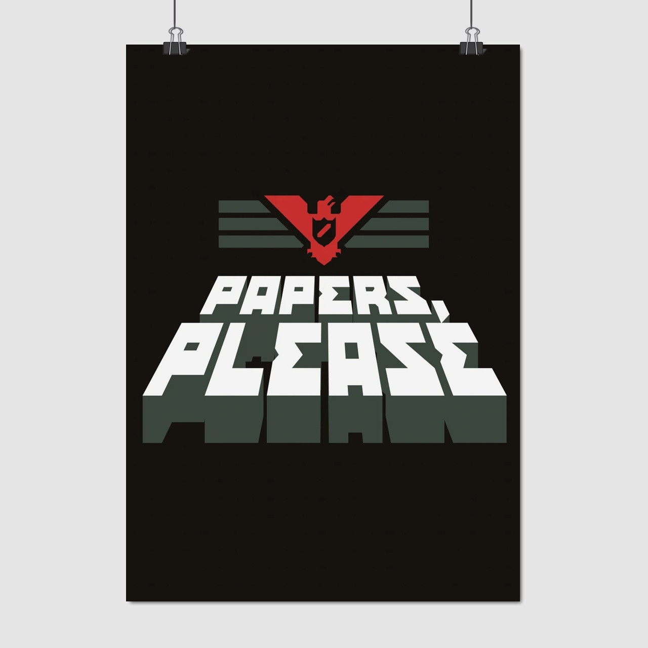 Плакат "Документи, будь ласка, Papers, Please", 60×43см