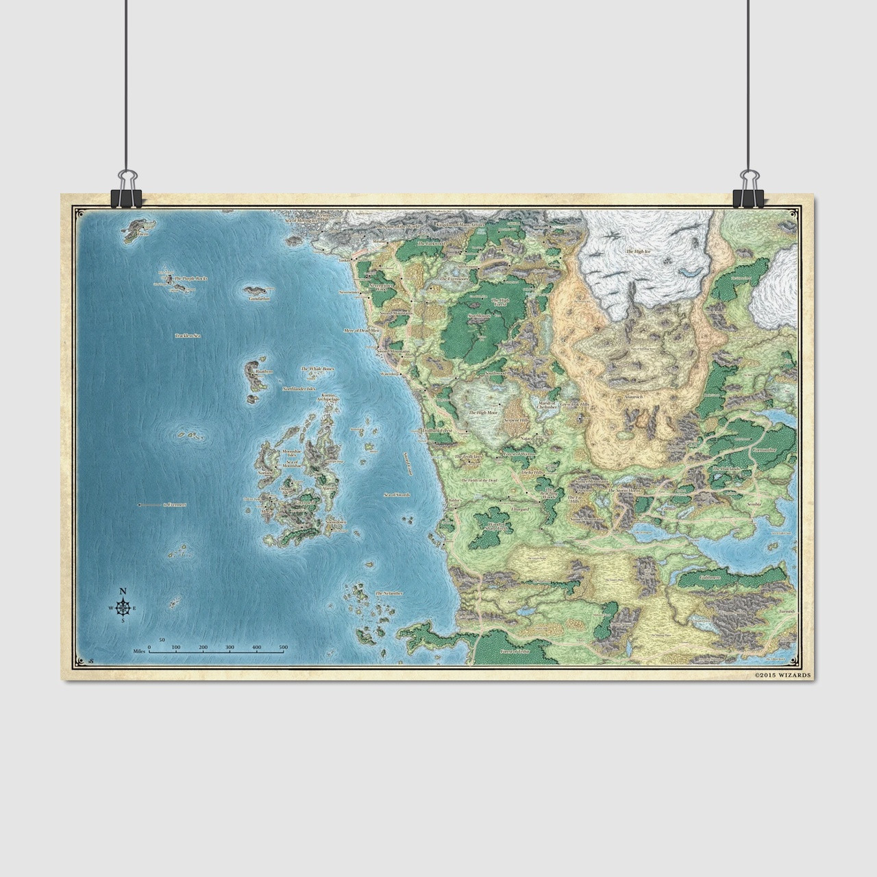 Плакат "Узбережжя Мечів, Фаєрун, Забуті Королівства, Dungeon&Dragons, Faerun", 39×60см