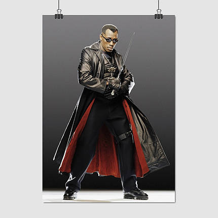 Плакат "Блейд, Уеслі Снайпс з мечем, Blade", 60×43см, фото 1