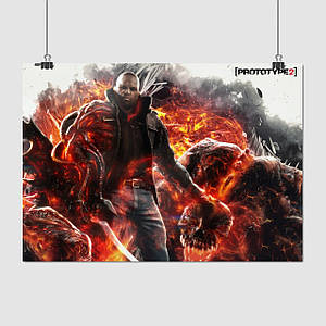 Плакат "Прототип 2, Джеймс Хеллер, Prototype 2", 43×60см