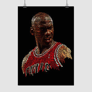 Плакат "Баскетболіст Майкл Джордан, мінімалістичний, фрази, Michael Jordan", 60×43см