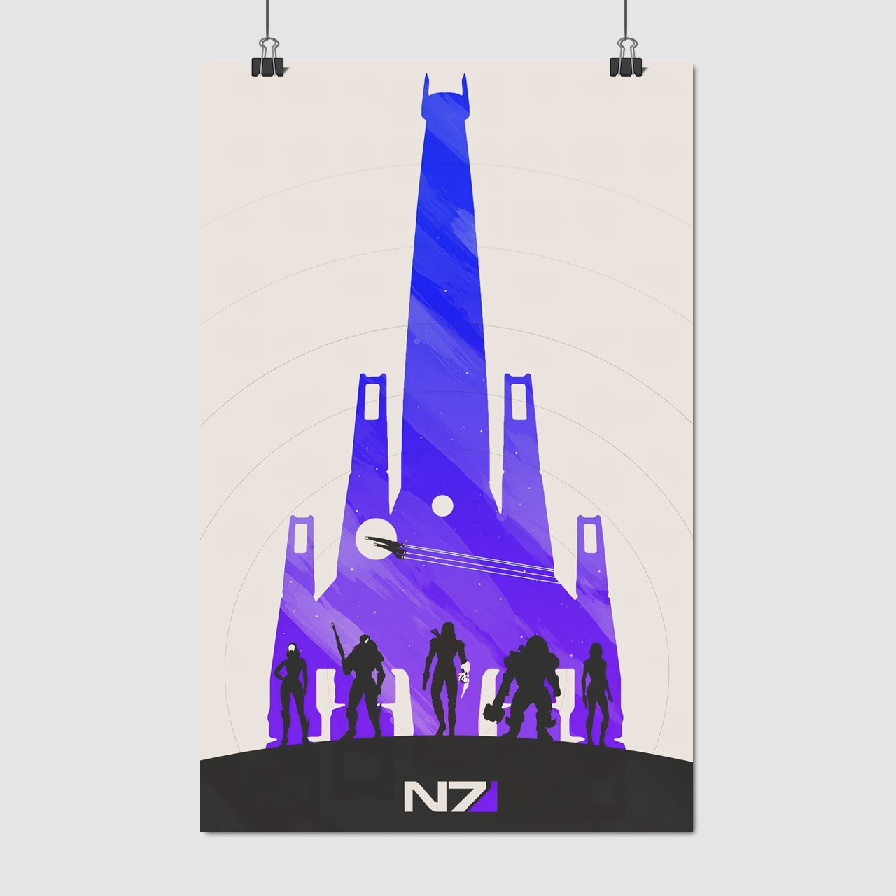 Плакат "Ефект маси, мінімалістичний, Mass Effect", 60×38см