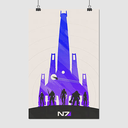 Плакат "Ефект маси, мінімалістичний, Mass Effect", 60×38см, фото 1