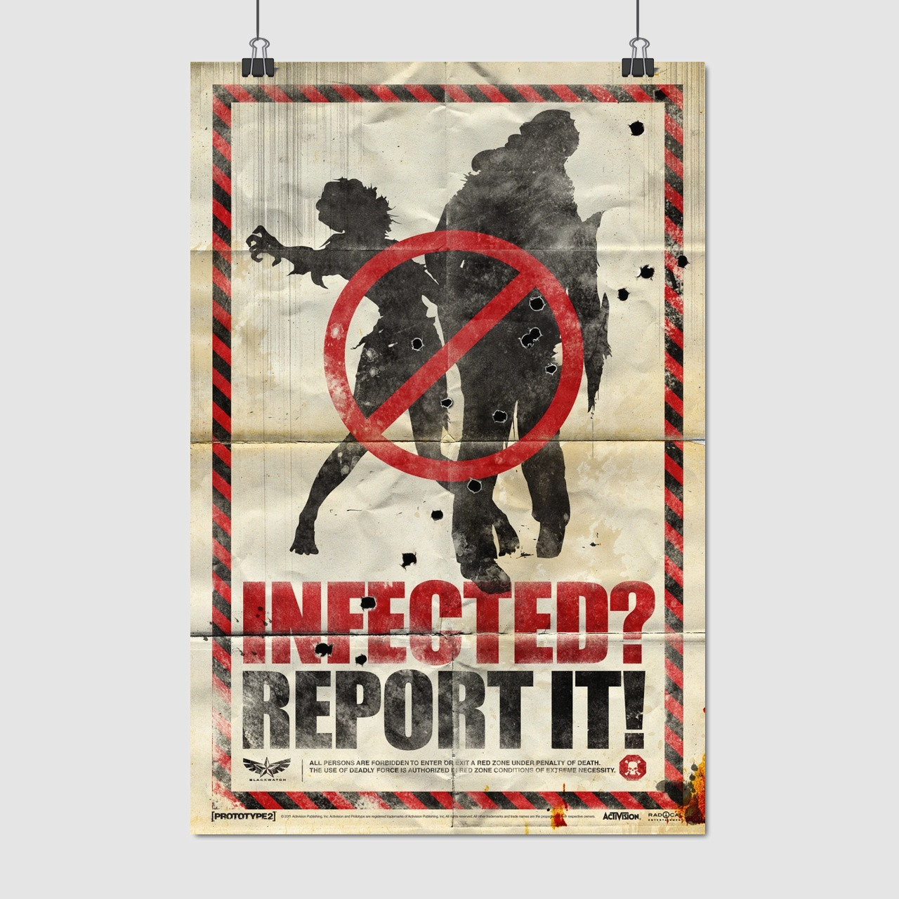 Плакат "Вулична листівка Гентек, біозараження, зомбі, вірус, карантин, Prototype", 60×40см