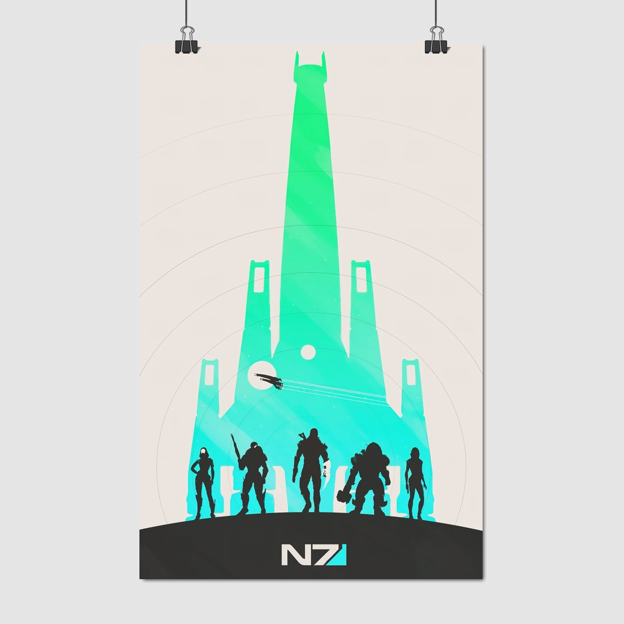 Плакат "Ефект маси, мінімалістичний, Mass Effect", 60×38см