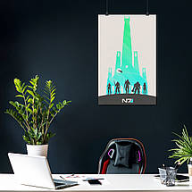 Плакат "Ефект маси, мінімалістичний, Mass Effect", 60×38см, фото 3