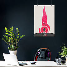 Плакат "Ефект маси, Шепард, мінімалістичний, Mass Effect", 60×38см, фото 3
